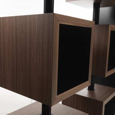 design bookcase curvy turning element detail