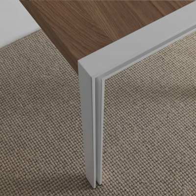 tavolo design skinny piano rovere naturale - struttura bianca